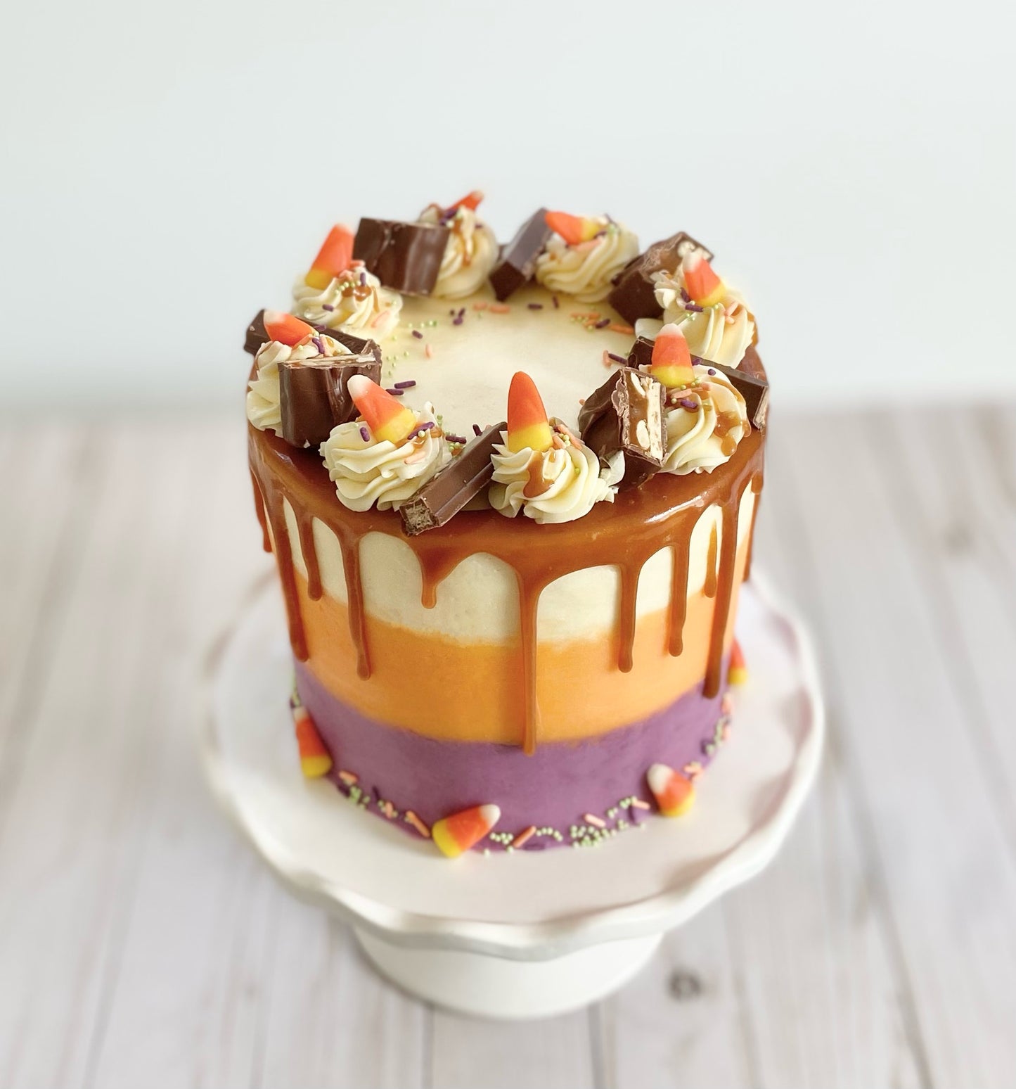 Chocolate Caramel Trick or Treat Cake