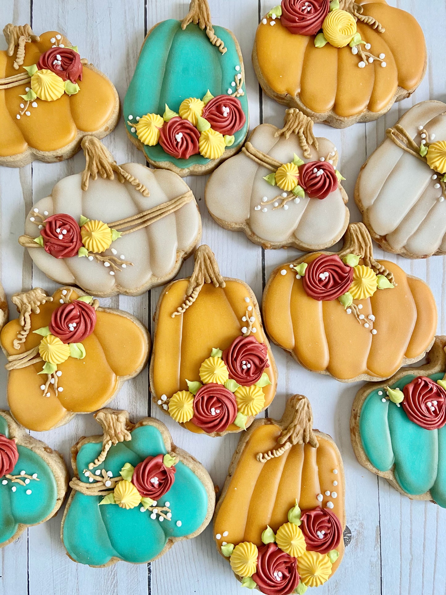 Pumpkin Spice Toffee Decorated Cookies