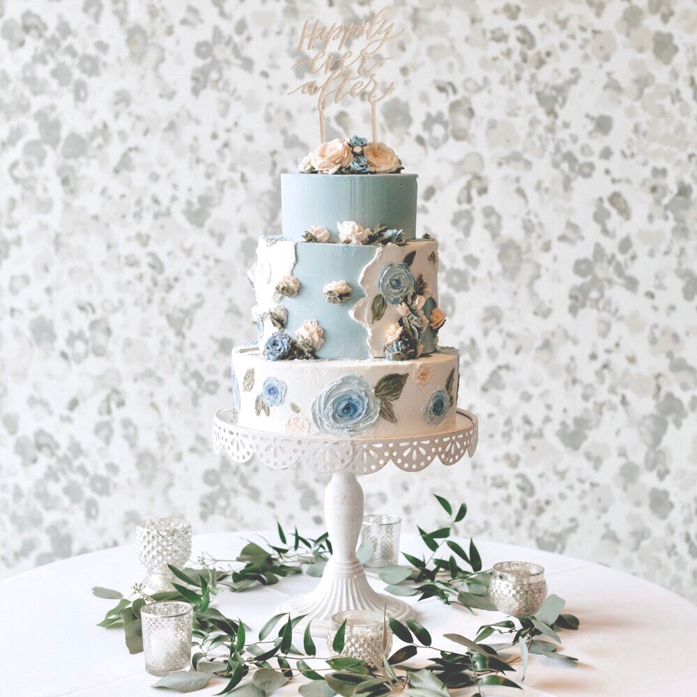 Dusty Blue Wedding Cake