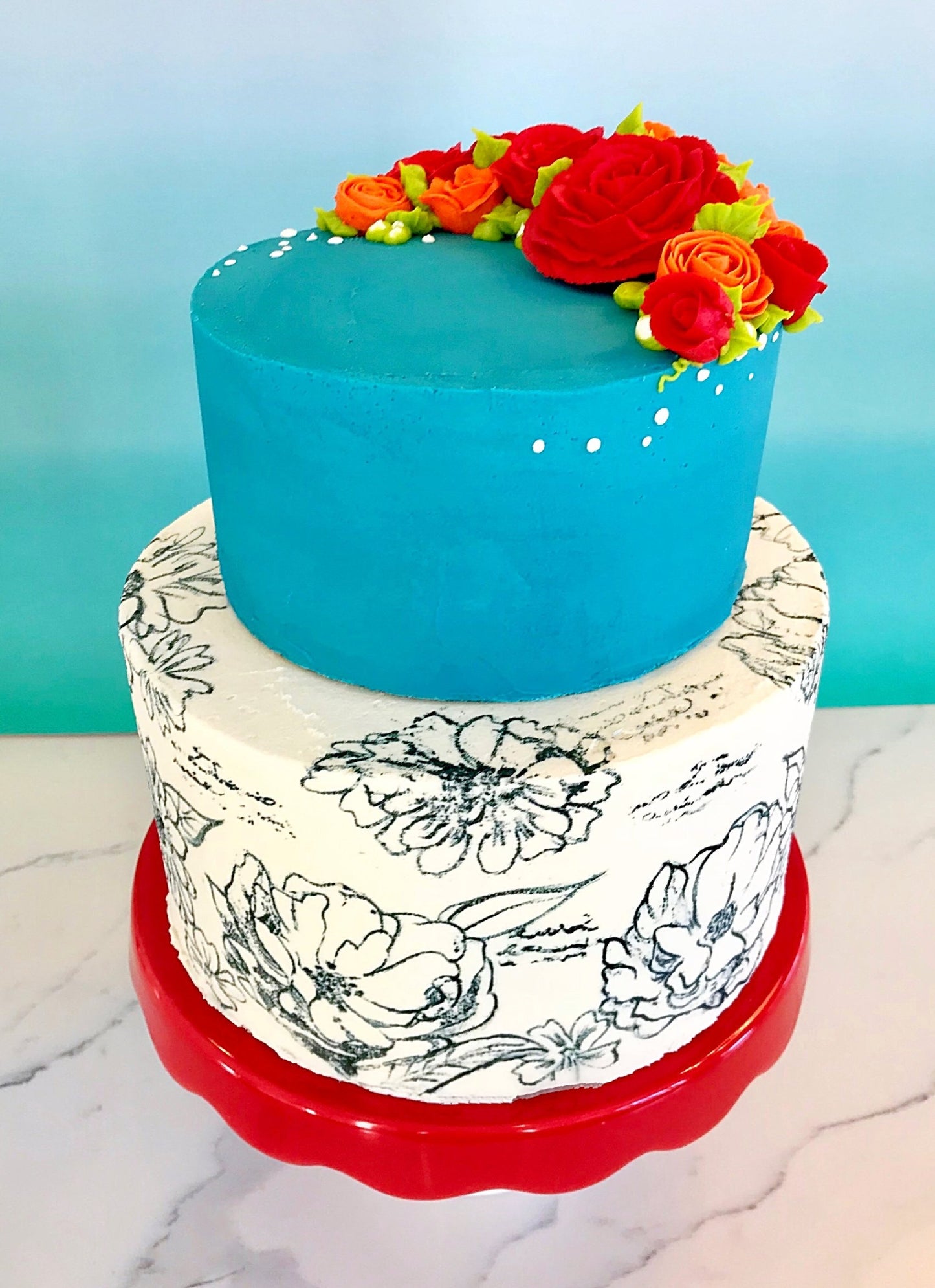 Bright floral cake