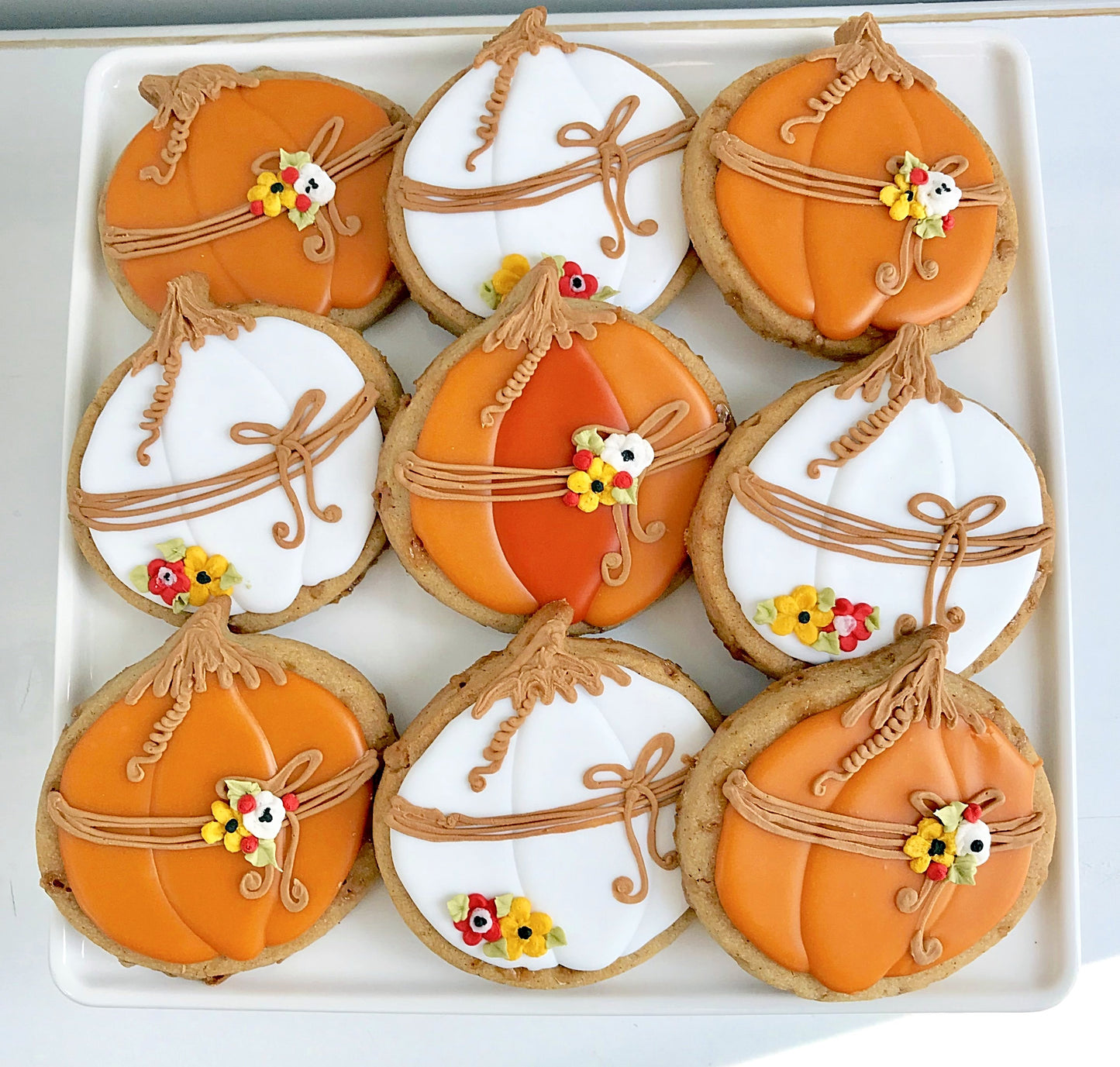 Pumpkin Spice Toffee Decorated Cookies